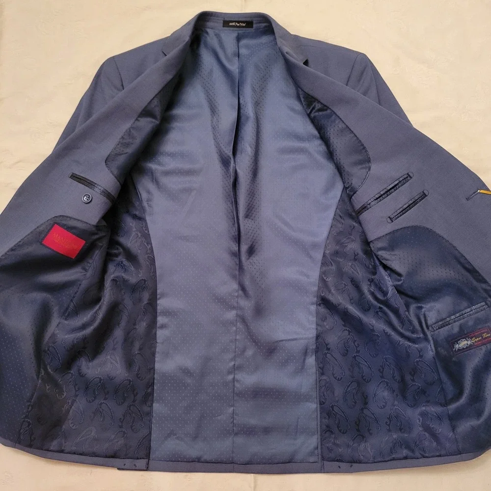 Mantoni 38R Blazer Blue Virgin Wool Super Fine Preppy Academia Unstructured Twee